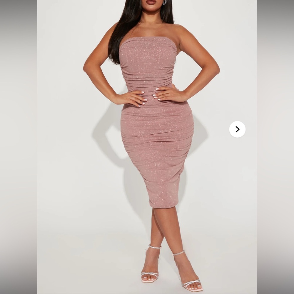 Fashion Nova Sparkling Mauve Midi Dress